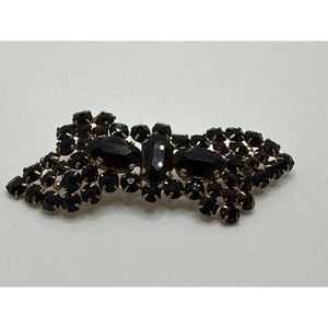 Antique Trombone Brooch Victorian Garnet/Bohemian Czech' Marked Faceted/Pronged
